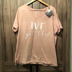 2x IVF dusty pink t shirt